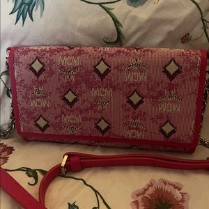 MCM Pink Patterned Crossbody Bag, New